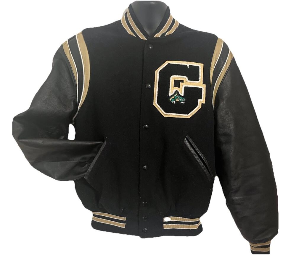 VTG 60s Leather Sleeves Letterman Varsity Jacket Wool Bomber Sports Gateway M/L